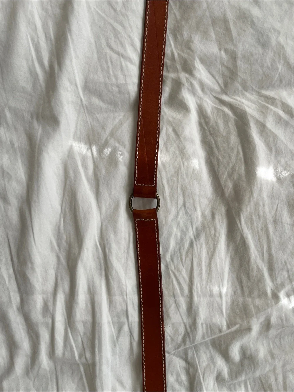 Echo Braided Leather Belt in Chestnut Brown with Silver Buckle